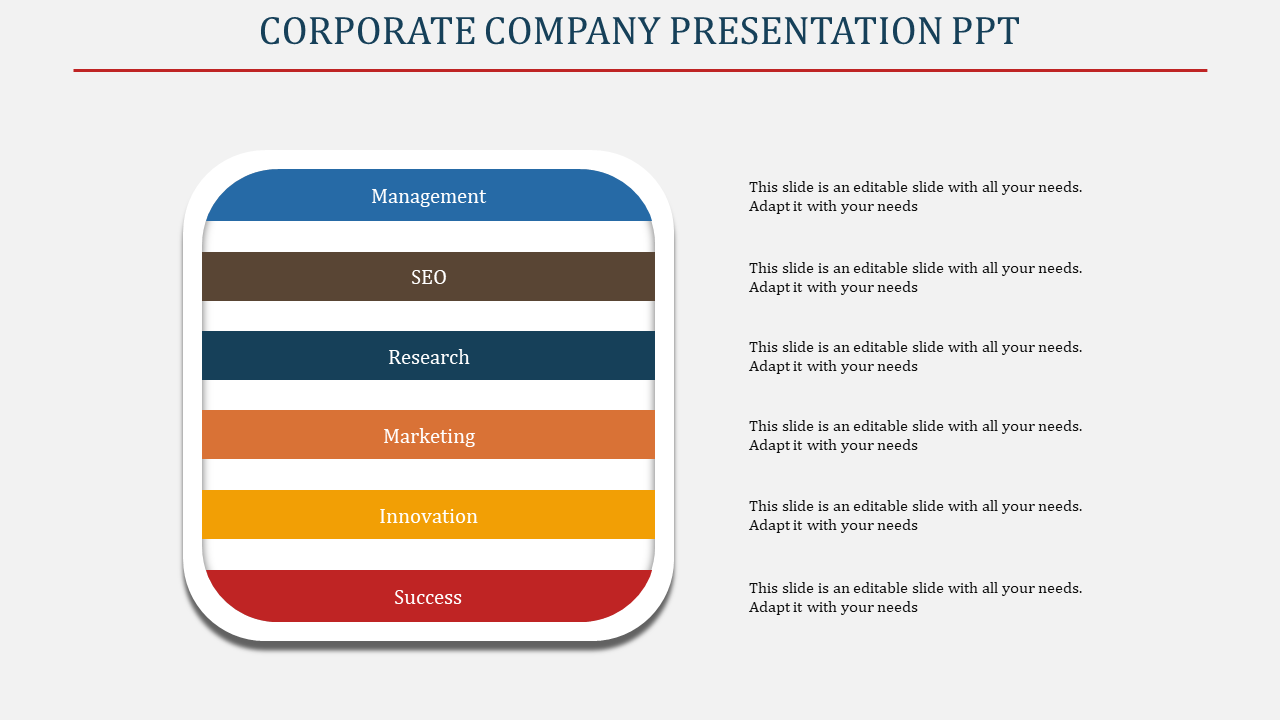 Snazzy Corporate company presentation PPT template